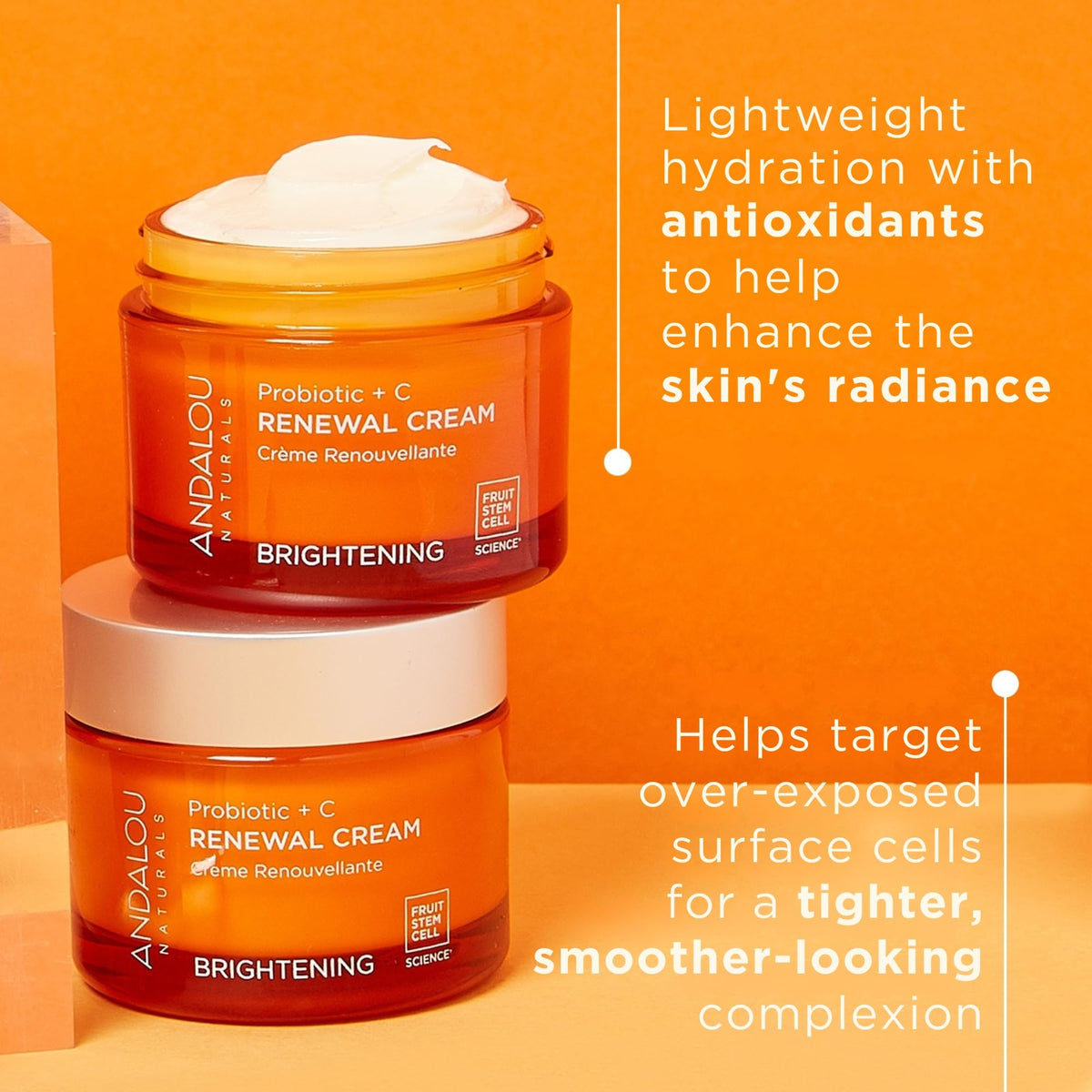 Andalou Naturals Probiotic + Vitamin C Renewal Cream texture on hand