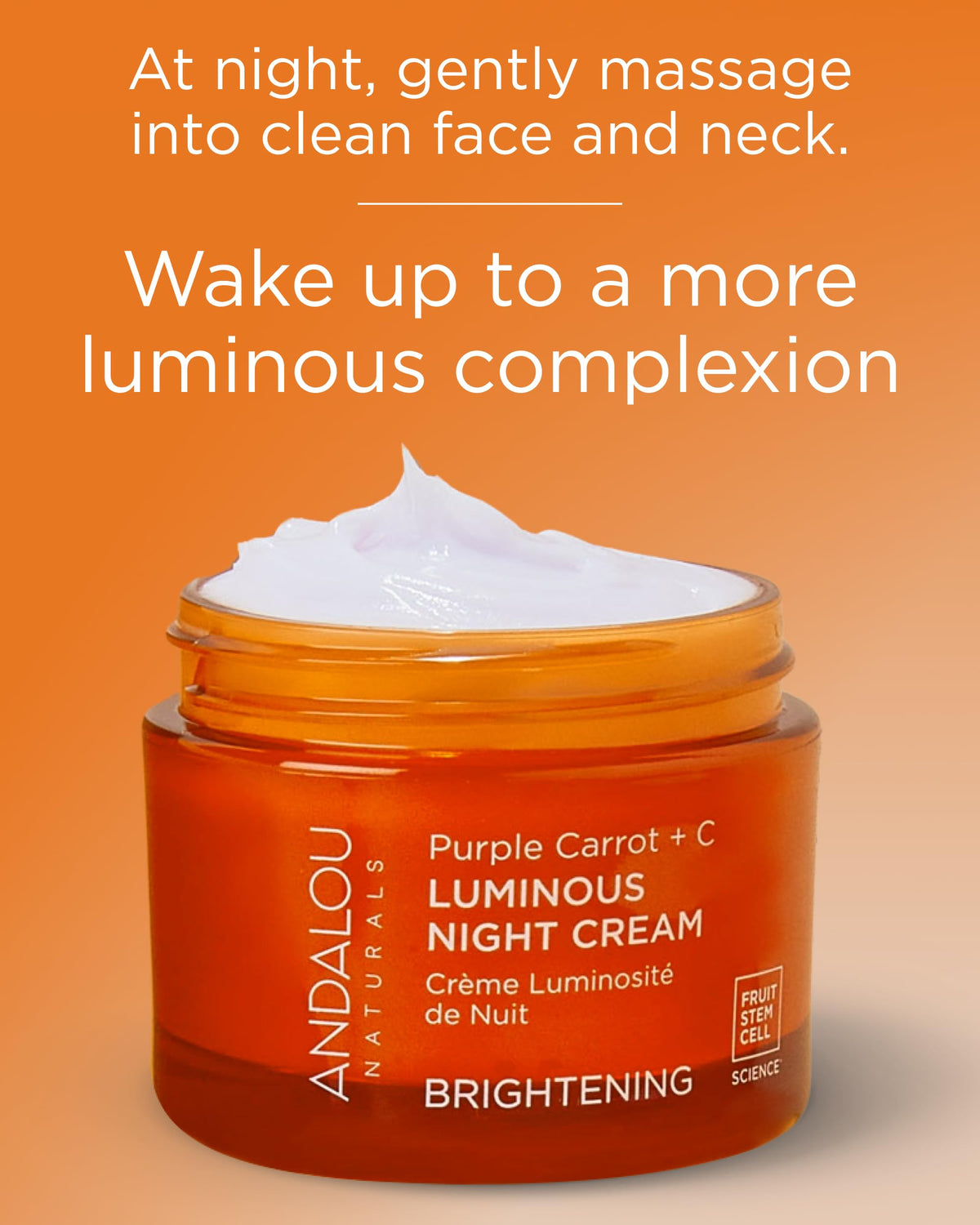 Andalou Naturals Purple Carrot Night Cream application on skin