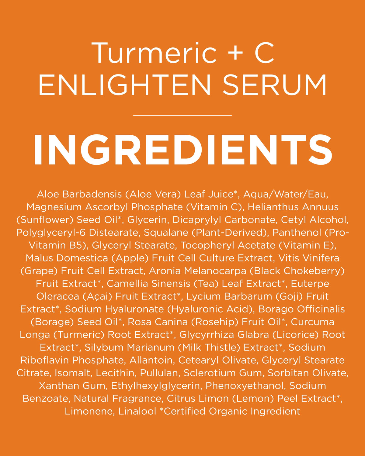 Andalou Naturals Turmeric + Vitamin C Enlighten Serum with natural ingredients