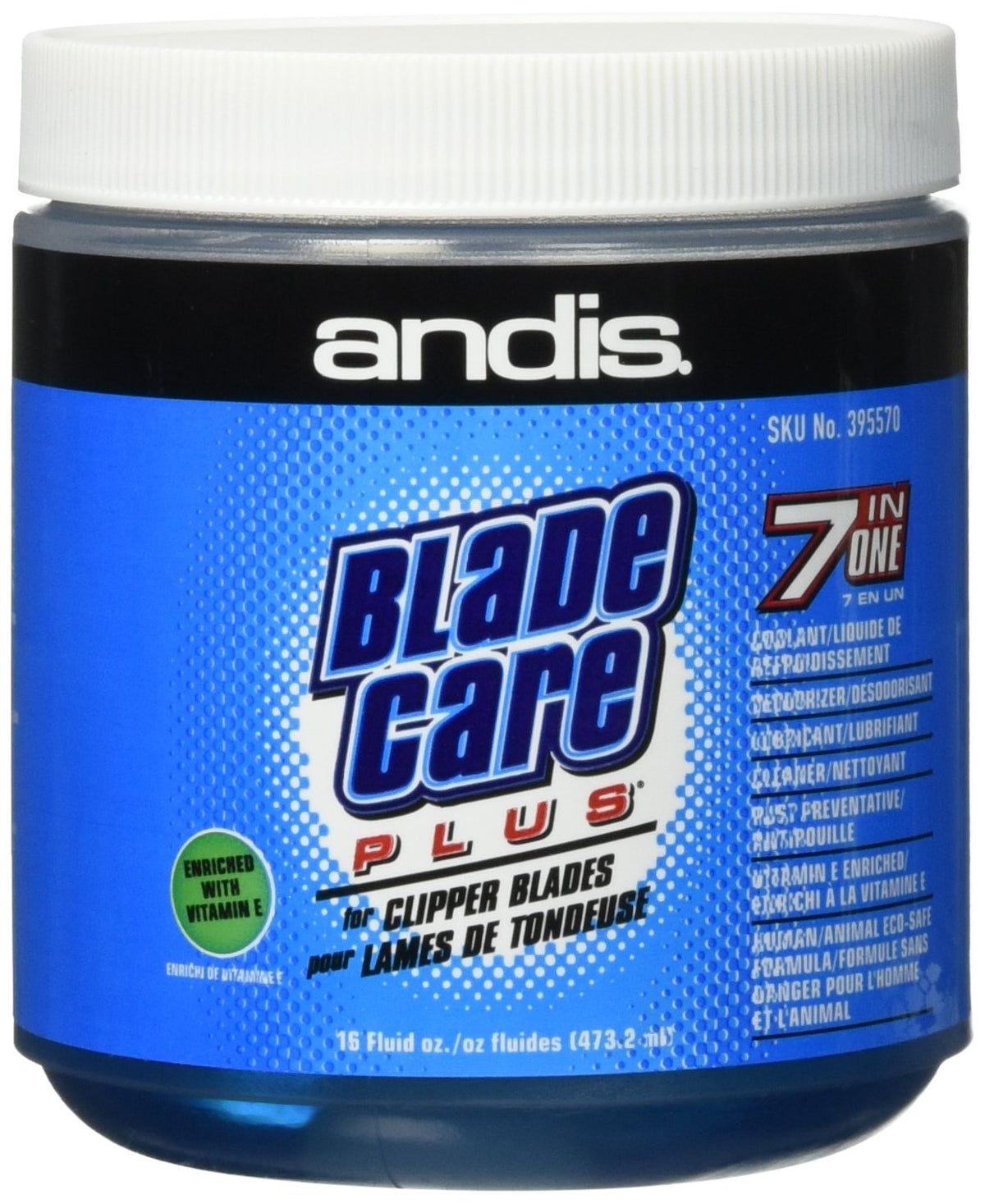 Andis Blade Care Plus Jar front view with label