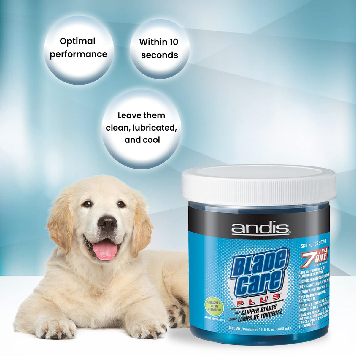 Andis Blade Care Plus Jar top view