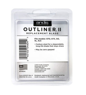 Andis Outliner II Blade 04604 side view with packaging