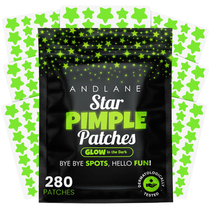 Andlane Glow In The Dark Star Pimple Patches front view with star designs