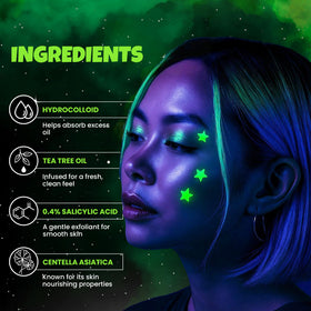 Andlane Glow In The Dark Star Pimple Patches in a travel pouch