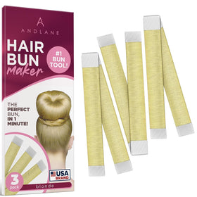 Andlane Snap Hair Bun Maker front view with three blonde clips
