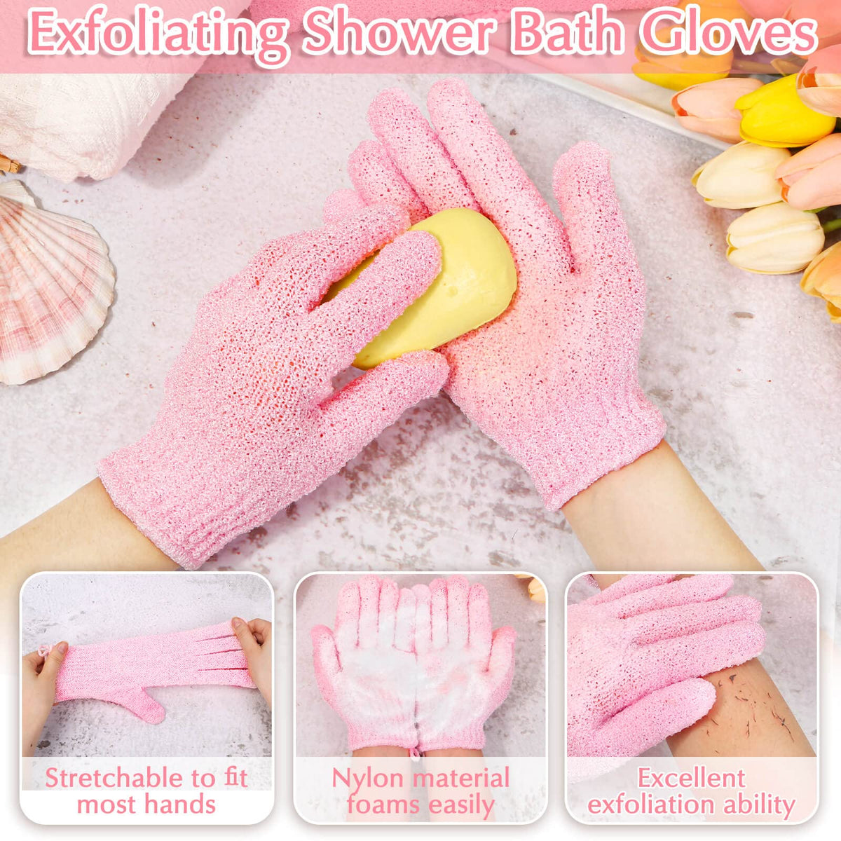 Anezus bath body scrubber included in the set