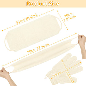 Anezus bath scrubber showing thickened flat knitting