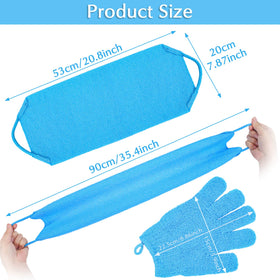 Anezus blue exfoliating gloves and scrubber set packaging