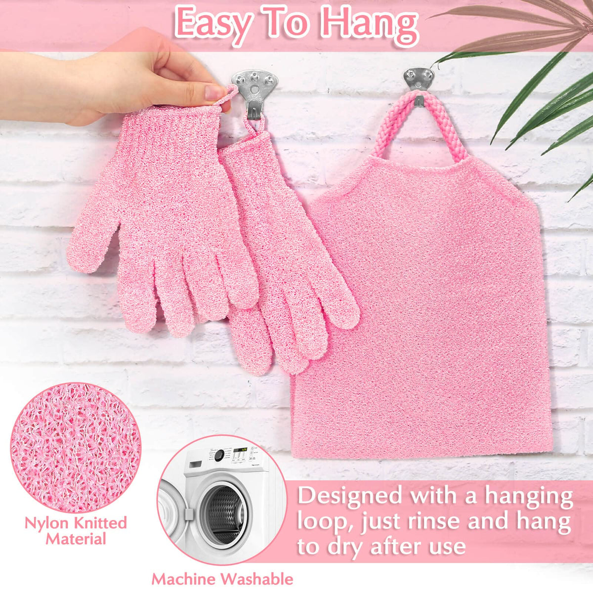 Anezus exfoliating gloves hanging to dry