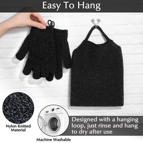 Anezus exfoliating gloves in black colour