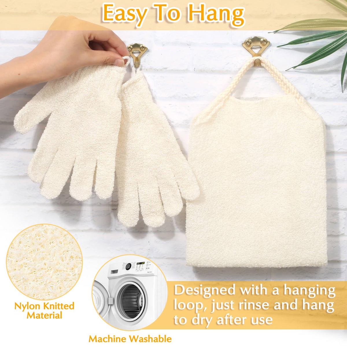 Anezus exfoliating gloves in use during a shower