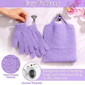 Anezus exfoliating gloves in use during a shower