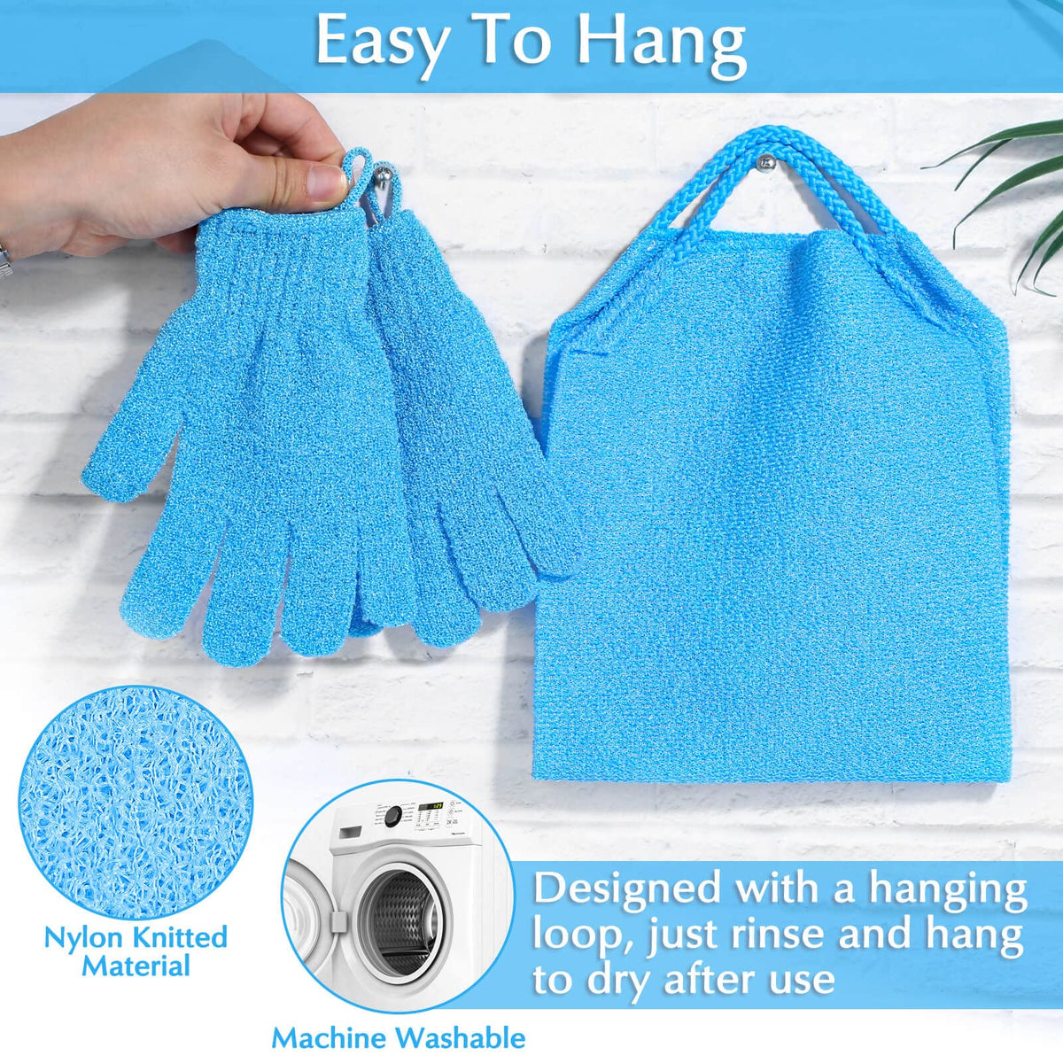 Anezus exfoliating gloves in use during a shower