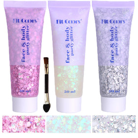 Angels Beauty Body Glitter Gel 150ml in a tube with chunky sequins
