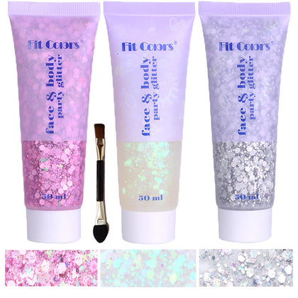 Angels Beauty Body Glitter Gel 150ml in a tube with chunky sequins