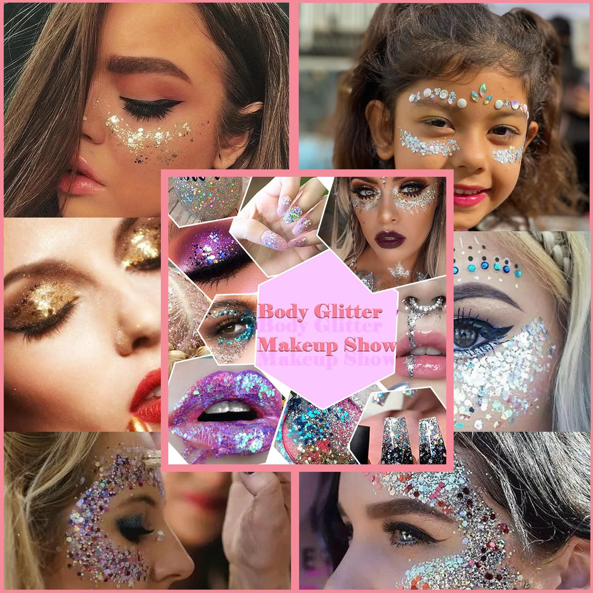 Angels Beauty Body Glitter Gel with applicator brush