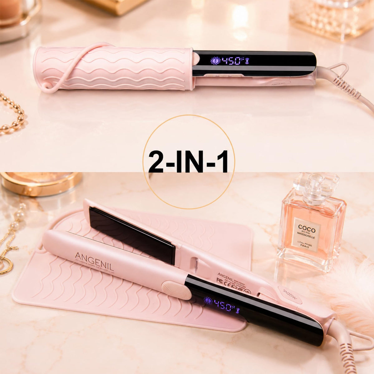 ANGENIL Pro Titanium Flat Iron with swivel cord