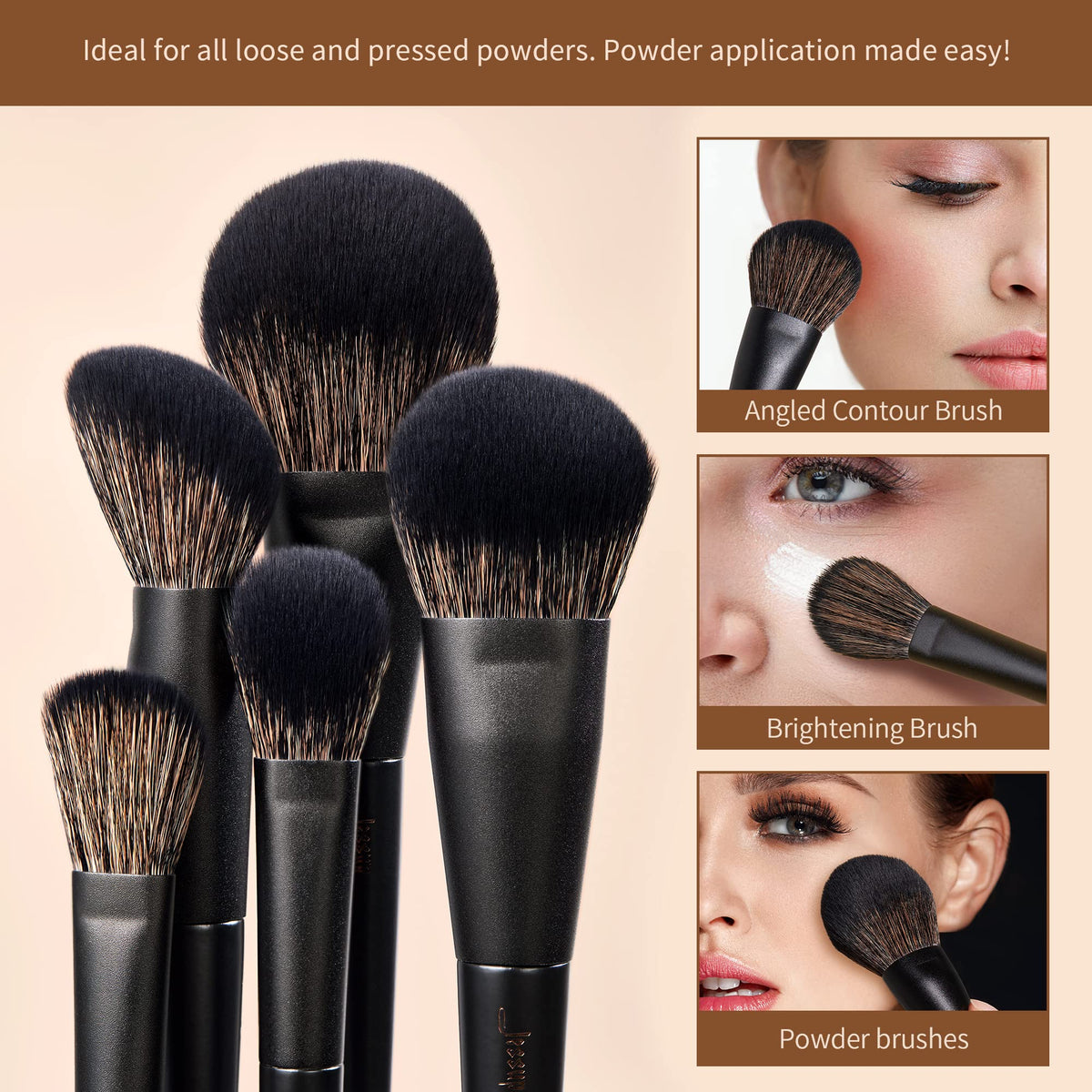 Angled contour brush from Jessup 14Pcs Makeup Brushes Set