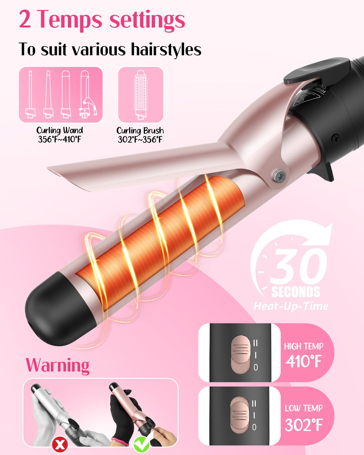 ANIEKIN curling iron set showing all interchangeable parts