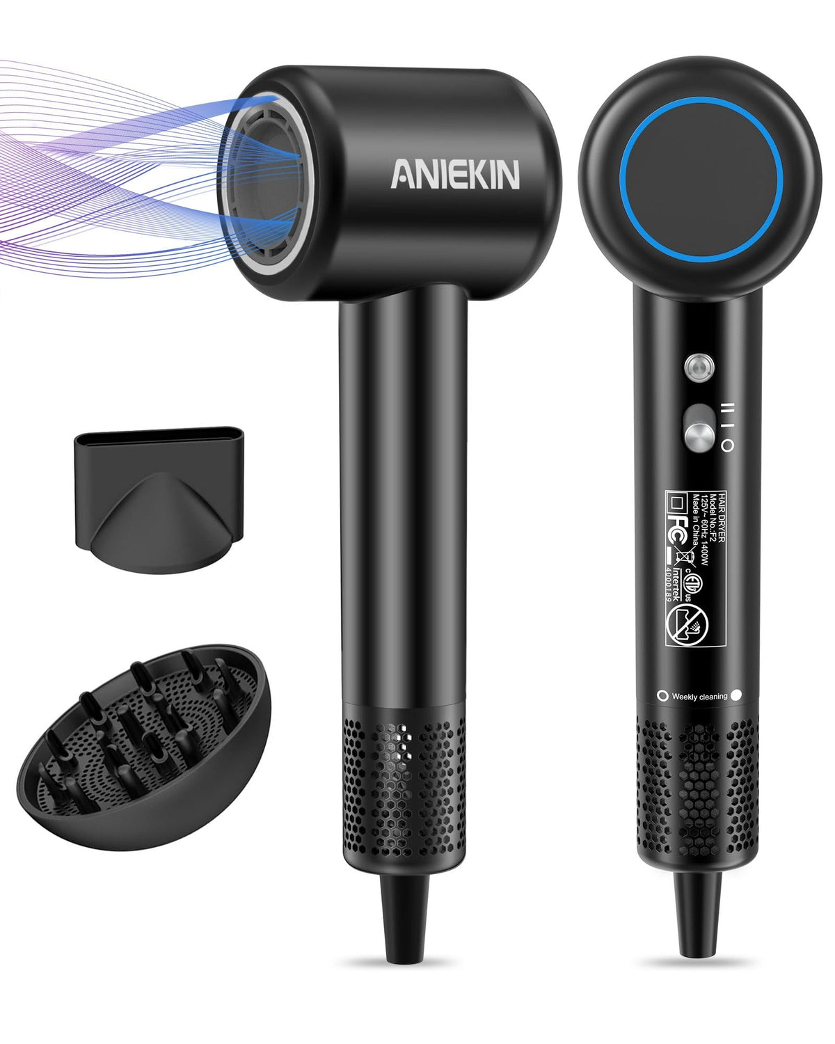 ANIEKIN Hair Dryer front view with sleek design