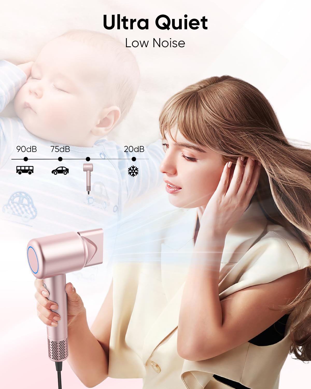 ANIEKIN Hair Dryer lightweight design for travel