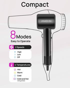 ANIEKIN Hair Dryer packaging and accessories