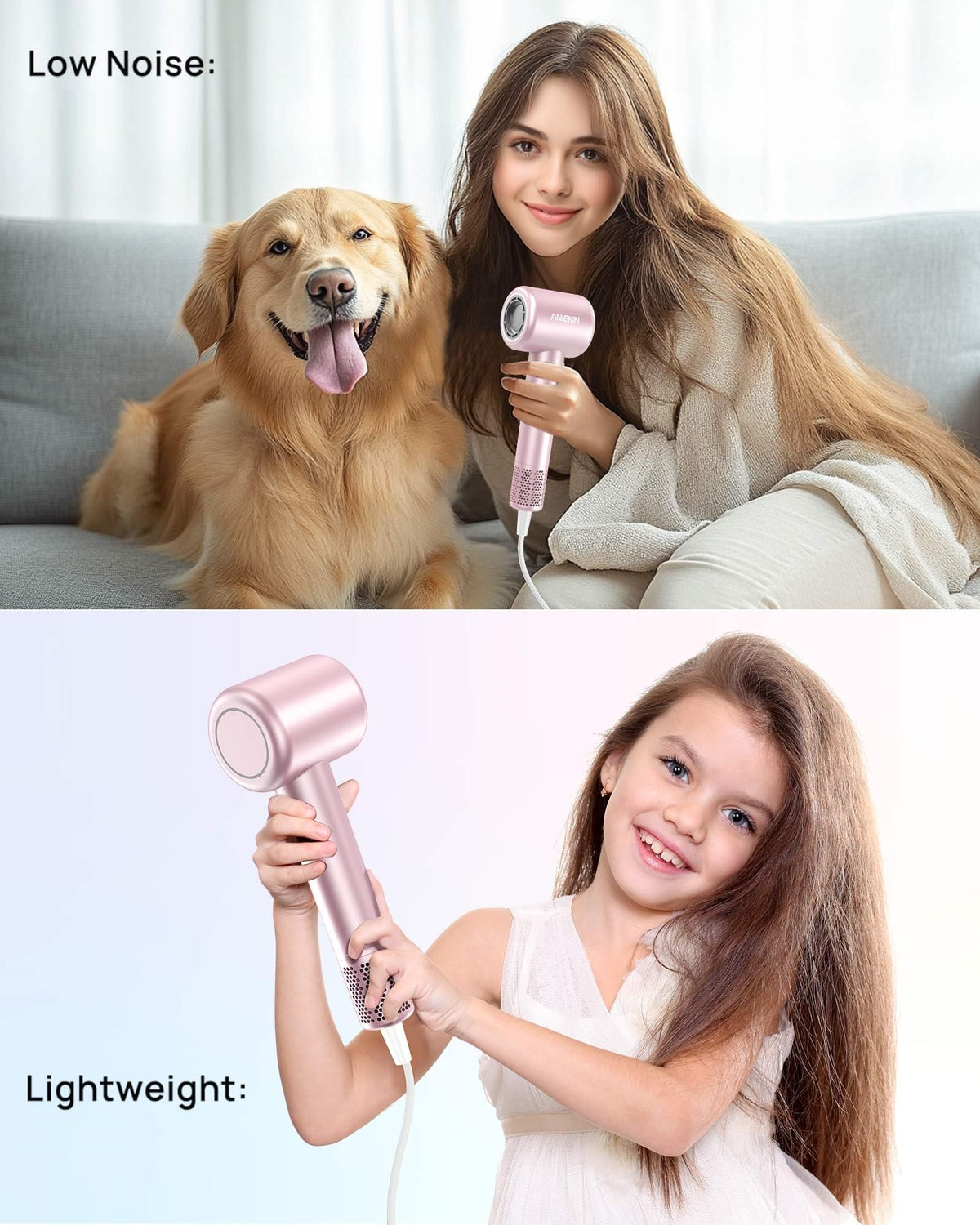 ANIEKIN Hair Dryer packaging with elegant design