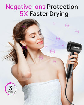 ANIEKIN Hair Dryer showing the brushless motor