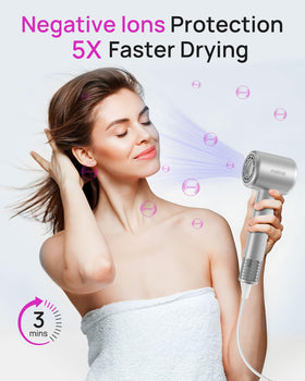 ANIEKIN hair dryer with magnetic diffuser attachment
