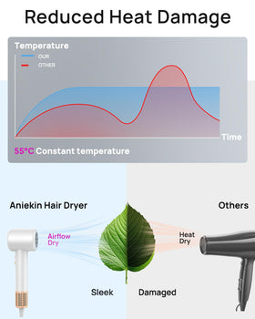 ANIEKIN Hair Dryer with magnetic diffuser attachment