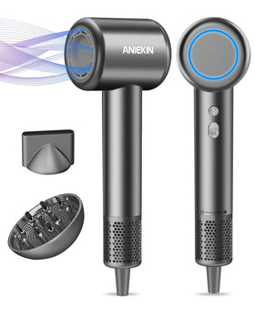 ANIEKIN High-Speed Ionic Hair Dryer front view, gray