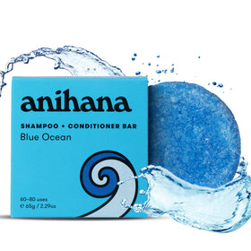 ANIHANA 2-in-1 Shampoo & Conditioner Bar front view, blue ocean scent