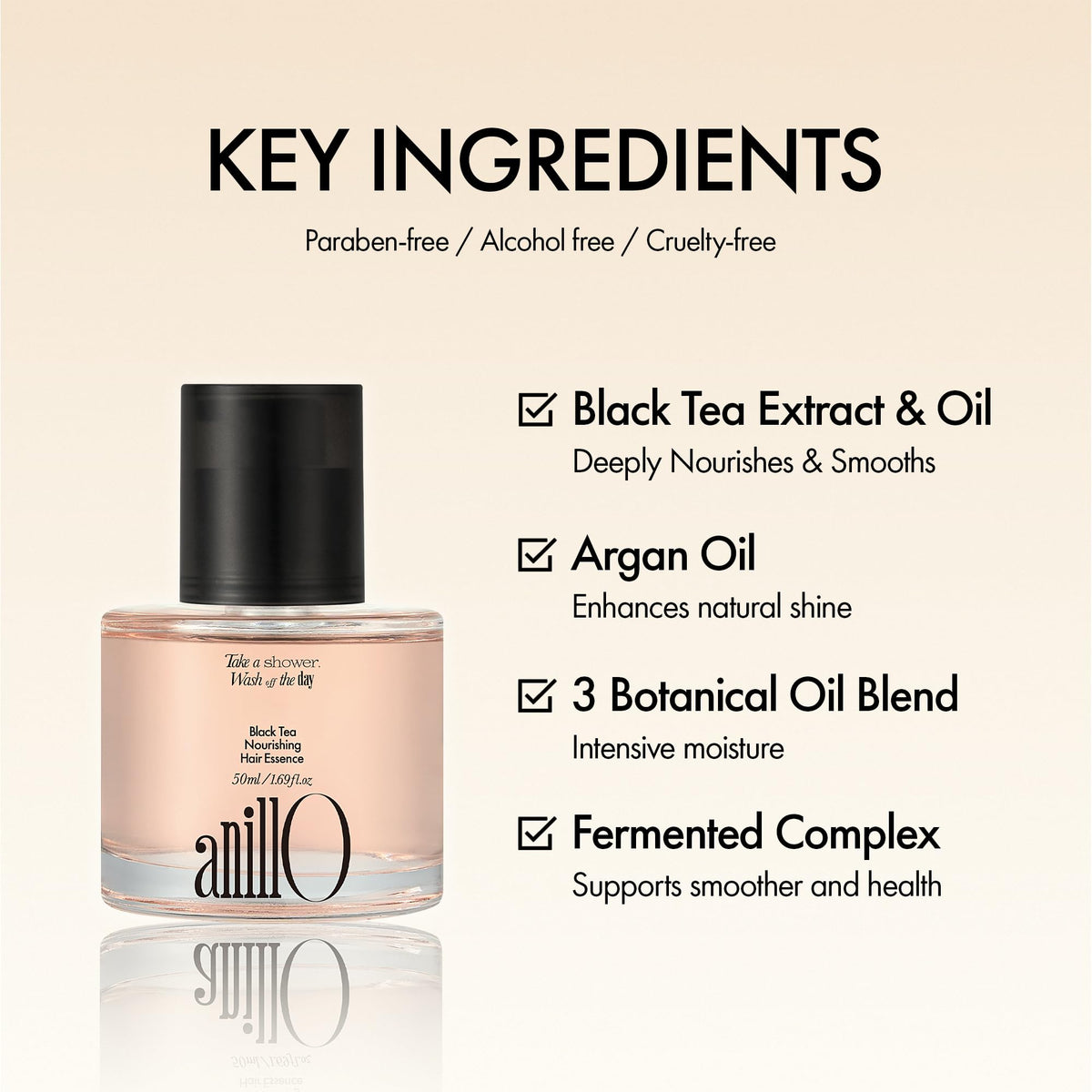 ANILLO Biotin Hair Serum application on hair