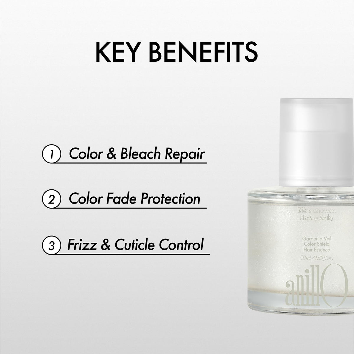 ANILLO Collagen Hair Serum with ingredients displayed