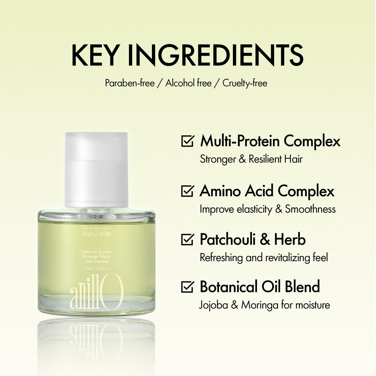 ANILLO Protein Hair Serum application on hair