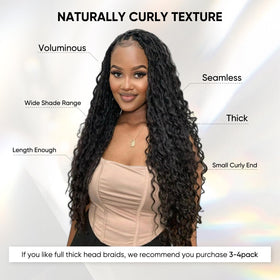 Anmanbeauty 20 Inch Deep Wave Human Braiding Hair in box braids