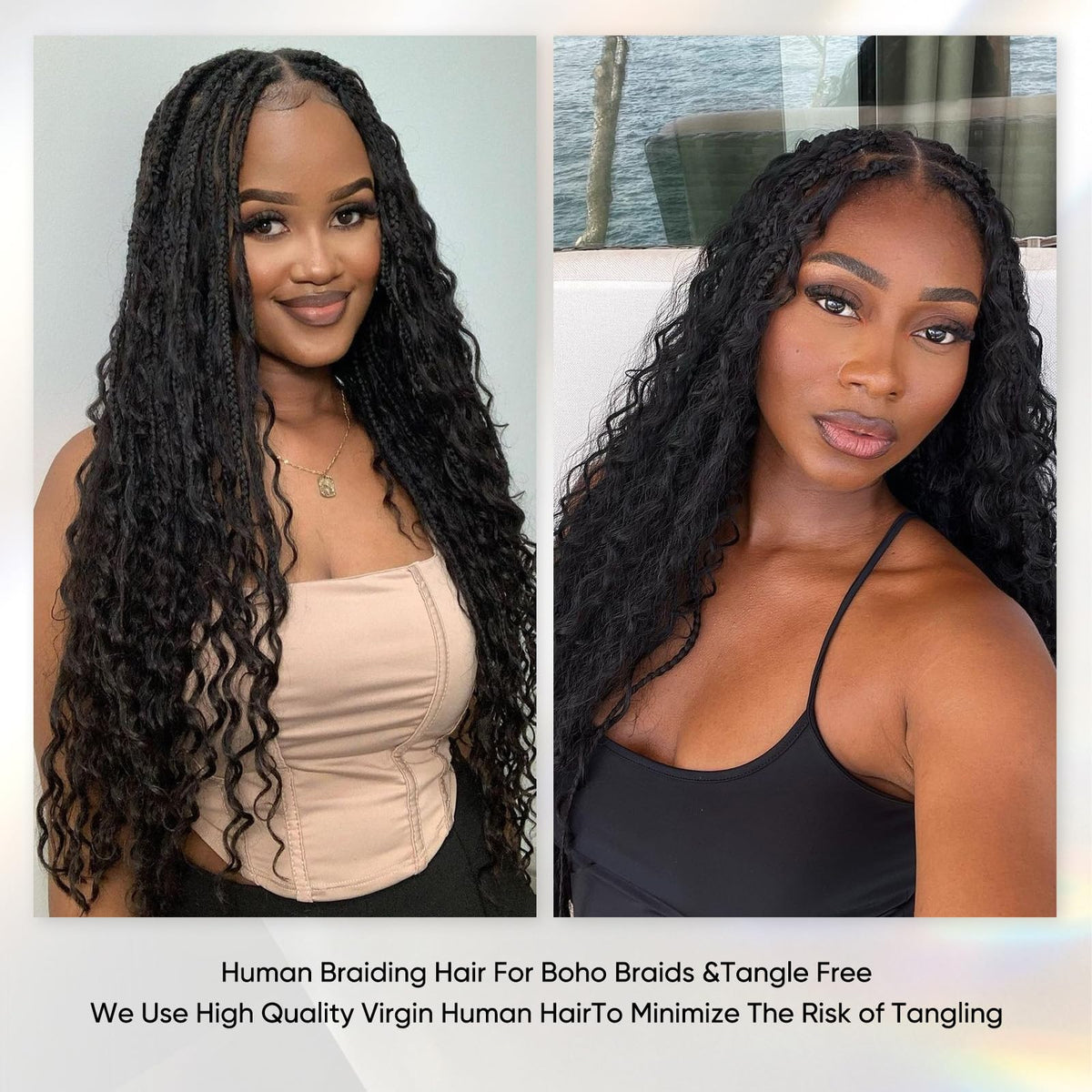 Anmanbeauty 20 Inch Deep Wave Human Braiding Hair packaging