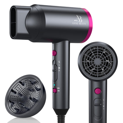 ANNE BETTY Ionic Hair Dryer front view with diffuser
