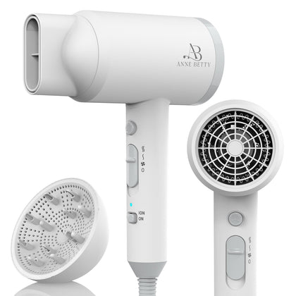 ANNE BETTY Ionic Hair Dryer front view with diffuser