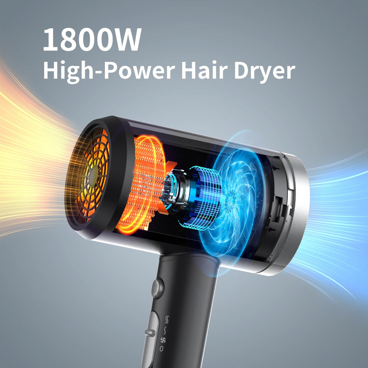 ANNE BETTY Ionic Hair Dryer side view showing controls