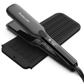 ANNLARY Flat Iron Hair Straightener front view with titanium plates