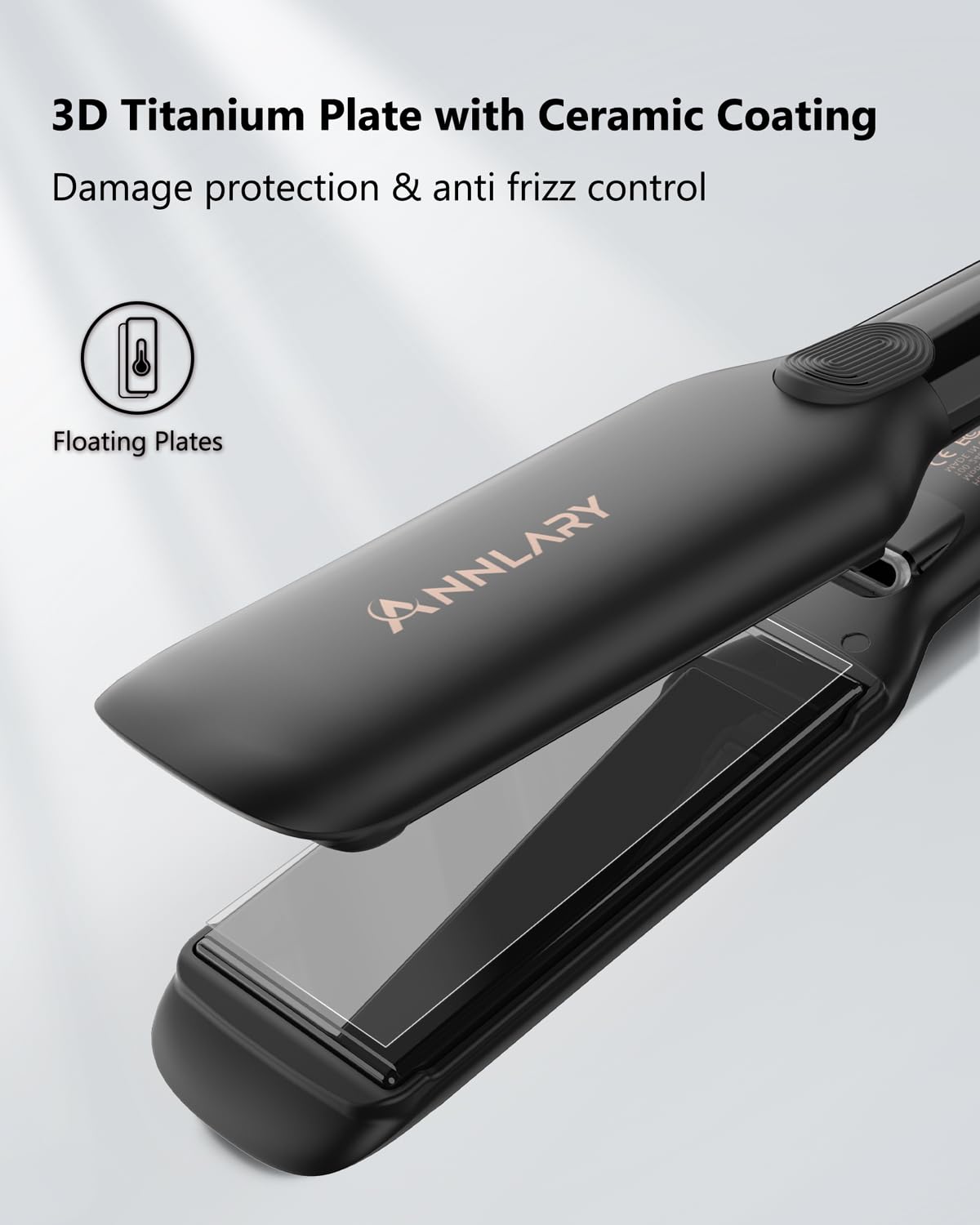ANNLARY Flat Iron Hair Straightener in use on long hair