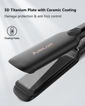 ANNLARY Flat Iron Hair Straightener in use on long hair