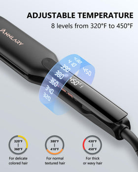 ANNLARY Hair Straightener 1 Inch Flat Iron in use on hair