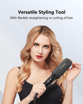 ANNLARY Hair Straightener 1 Inch Flat Iron with floating plates