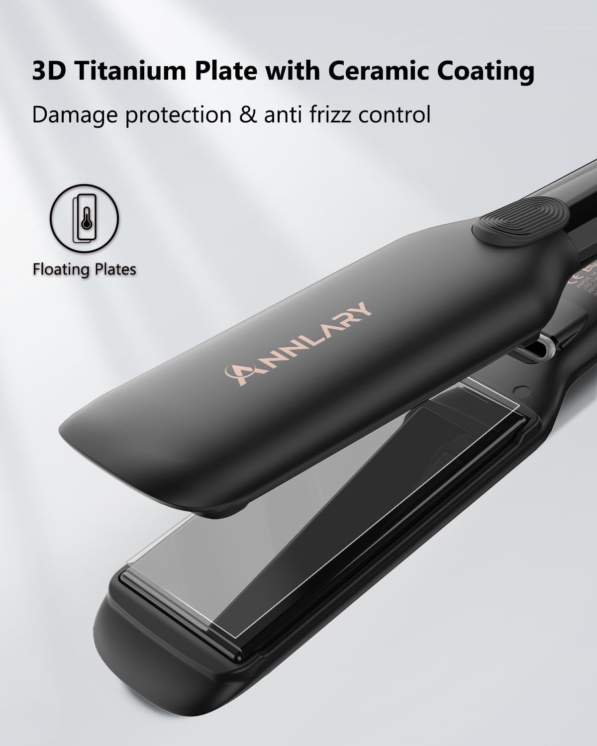 ANNLARY Hair Straightener 1 Inch Flat Iron with LED display
