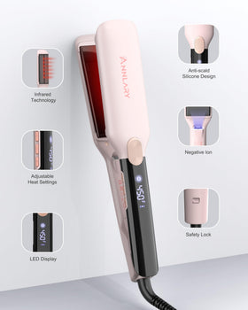 ANNLARY Hair Straightener LED display showing temperature