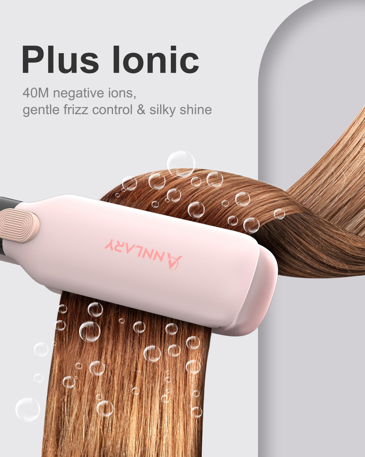 ANNLARY Hair Straightener titanium plates close-up