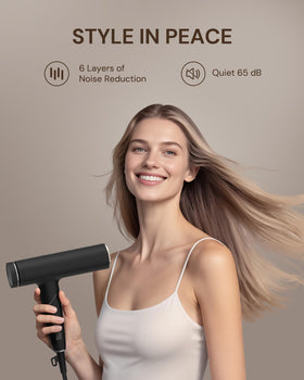 ANNLARY Plasma Ion Hair Dryer folded for travel