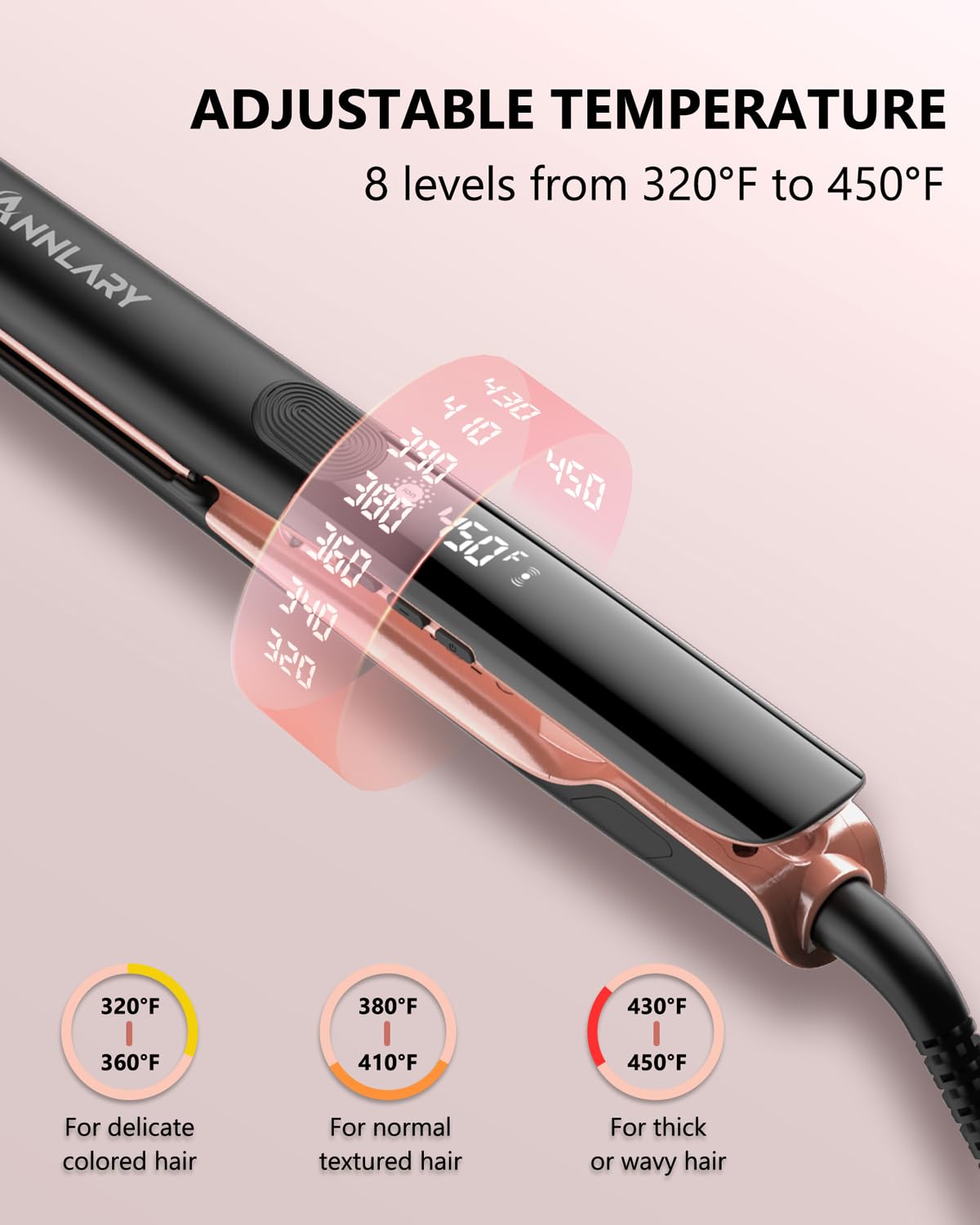 ANNLARY straightener with LED display